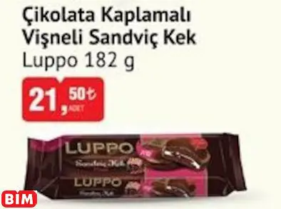 LUPPO ÇİKOLATA KAPLAMALI VİŞNELİ SANDVİÇ KEK